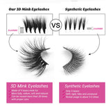 25mm Mink Lashes, SWINGINGHAIR 3D Mink Eyelasehes Dramatic Lashes 3 Different Styles Crossed Cluster Natural Layered Hand Made Strips Eyelashes Reusable Make Up Real Fake Eyelashes