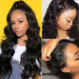 4x4 Lace Frontal Wigs Human Hair 18inch Body Wave Lace Front Closure Wigs With Baby Hair Human Hair Body Wave Closure Wigs For Black Women Human Hair Natural Color