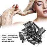 6D Hair Extension Buckle 40pcs Clips for Real Hair Ponytail Accessory Tool Kit No Trace Hair Extension