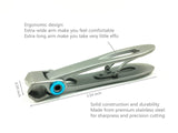 Deluxe Wide Jaw opening Large Nail Clipper Stainless Steel Sharp Sturdy Toenail Clippers (Gray)