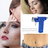 TS LLC Stainless Steel Ear Piercing Gun Navel Nose Lips Piercing with 49Pairs Steel Studs and 1 maker pen