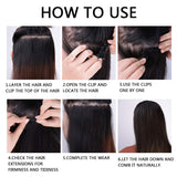 Clip in Hair Extensions Double Weft 20/23 in Straight Curly Wavy 4 PCS Set Thick Hairpiece Hair Accessories for Women Ladies Girls