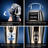 Men's 3D Floating Electric Shaver IPX7 Waterproof Quick Charge LCD Display Three Razor Head Wet Dry Qiuck Rechargeable Cordless Shavers,Cordless and USB Rechargeable
