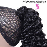 Bex Magic Paste Remy Ponytail Hair Clip in Brazilian Human Hair Extension 3C Virgin Hair Afro Kinky Curly Human Hair Wrap Around Ponytail Hairpiece 16 inch Curly Magic Paste