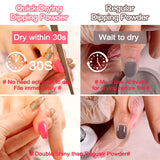 Lavender Violets Fast-Dry-Dip-Powder-Nail Kit of 8 Colors Quick Dry Nude Pink Blue Acrylic-Dipping Powder System with Essential Manicure Nail Tool J789