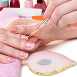 3 Pieces Nail Art Palettes Nail Mixing Palette Polish Color Mixing Plate Golden Edge Resin Nail Holder Nail Art Display Cosmetic Mixing Tools (Leaf Shape)