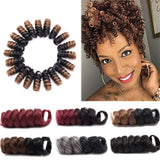 3 Packs Synthetic Jumpy Wand Curl Crochet Braids Hair Jamaican Bouncy Twist Hair 10 inch Toni Curl Crochet Hair Extensions Saniya Curly For Black Women 20 Roots/Pack(3 packs,Black to Coffee Brown)