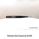 SILSTAR PROFESSIONAL PERFECTION POINT TWEEZER 14, Tweezers - with Protective Zip Pouch - Best Tool for Men and Women