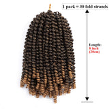 4 Packs Spring Twist Hair Braiding Extensions Synthetic Jamaican Bounce Twist Hair Ombre Color Crochet Braids Spring Twist Hair Extensions 8 Inch #1b/27