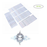 50Pcs Disposable Professional Stainless Steel Tattoo Tip Set Round Liner Tattoo Needles(1RL/3RL/5RL/7RL/9RL)