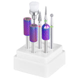 Tungsten Carbide Electric Nail Drill Bits Set for Acrylic Nails 3/32”, Emery Safety Professional Cuticle Diamond Bits for Manicure Efile, 7 Pieces Acrylic Gel Nail Kits Nail Art Salon Tools Home Use