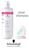 Schwarzkopf BC Bonacure Color Freeze SILVER Shampoo for grey and lightened hair (with Sleek Compact Mirror) (33.8 oz / 1000ml - large liter size)
