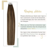 Hair Extensions Tape in Balayage Brown Tape in Hair Extensions Invisible Tape Hair Extensions Dark Brown Balayage Caramel 24inch 20pcs 50g