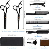 DigHealth 12 Pcs Hair Cutting Scissors Kit, Professional Hairdressing Scissors Kit with Stainless Steel Thinning Scissors, Comb, Cape and Clips, Hair Cutting Shears Set for Baber, Salon and Home