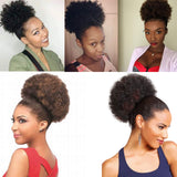 Afro Puff Drawstring Ponytail for Black Women Kinky Curly Afro Bun Extensions Chignon Updo Hairpiece