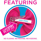 Wee Ones Girls' Mini Bow 3 Pack Set Solid Grosgrain Variety Pack on a WeeStay Clip