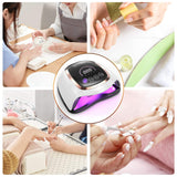 UV LED Nail Lamp, iBealous 168W Professional Fast Gel Nail Polish Dryer Curing Lamp for Gel Polish Salon Quality Nail Light Gel Lamp 4 Timer Setting & Big LCD Touch Screen for Fingernail & Toenail