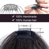 Clip in Bangs Real Human Hair Extensions Natural Flat Fringe Front Neat Air Bangs Clip-on Hairpiece with Temples