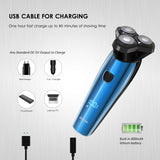 Electric Shaver 3D Rotary Razor for Men ,Wet and Dry IPX7 Waterproof Rechargeable with Pop-up Trimmer, Digital Indicator