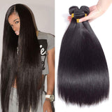 10A Brazilian Virgin Straight Hair 3 Bundles 14" 16" 18" Virgin Straight Human Hair Bundles 100% Unprocessed Remy Hair Bundles Natural Color