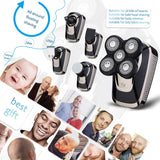 Belita Amy Bald Head Shaver Electric Razor for Men,5 in 1 Wet And Dry Quick USB Rechargeable electric shaver Grooming Kit for Men With Beard Trimmer Nose Hair Trimmer Hair Clippers Facial Brush