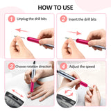 ATMOKO Electric Nail Drill, Professional Nail Drill Kit For Acrylic Nail | Portable Electric Nail File for Gel Nail | Manicure Pedicure Polishing Shape Tool with 6Pcs Nail Drill Bits | Home Salon Use
