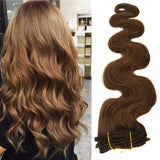 Ash Brown Hair Body Wave Clip Extensions 70grams 7pcs Soft Heat Resistant Real Human Hair Curly Clip in Extensions