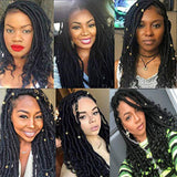 NEW Goddess Locs Crochet Hair 18 Inch River Fauxs Locs Wavy Crochet With Curly Hair In Middle And Ends passion twist Synthetic Braiding Hair Extension (1B)