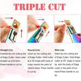 3 Pieces False Nail Clipper Acrylic Nail Tips Cutter Rustproof Stainless Steel Nails Clipper Kit Nail Catcher Trimmer Manicure Tool for Artificial Gel Acrylic Nail (Rainbow Color)