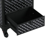 Yaheetech Black Makeup Case Rolling Train Case Lockable Cosmetic Trolley Spinner Wheels with Sliding Drawer