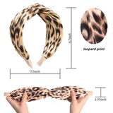3 Pcs Headbands for Women Knotted Headbands Leopard Print Wide Headbands for Women Fashion Knot Headband Hair Accessories for Women's and Girls (pink, green, khaki)