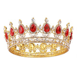 Fairyu Baroque Queen Crown and Tiaras Sparkly Rhinestone Wedding Crown Royal Tiaras for Women and Girls (Red)