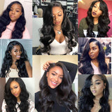 Nicelight Brazilian Body Wave Human Hair Bundles Unprocessed Body Wave Bundles Virgin Human Hair Natural Black Color (24 inch)