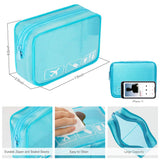 2 Pack Lightweight Travel Toiletry Bag Portable Cosmetic Makeup Storage Carry On Pouch Blue & Red