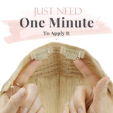 Runature Real Hair Extensions Halo Hair 16 Inch 80G Per Set Color 60 Platinum Blonde Remy Human Hair Extensions Natural Wire Hair Extensions
