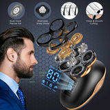 Electric Shavers for Men, 5 in 1 Electric Razor for Men Bald Head Shaver, LED Waterproof Rechargeable Mens Face Head Grooming Kit for Wet Dry Shaving with Clippers, Nose Hair Trimmer, Cleaning Brush