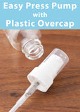 1 oz / 30 ml Clear Glass Boston Round White Treatment Pump Bottle (12 Pack) + Funnel for Cosmetics, serums, Essential Oils, Aromatherapy, Food Grade, bpa Free