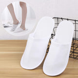 24 Pair Spa Flip Flops Disposable Slippers for Hotel Guests, Closed Toe Super Comfort, Men's 8.5 or Women's 11 White