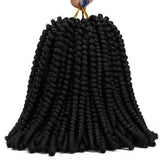 3 Pack Spring Twist Crochet Braiding Hair 8 Inch Bomb Twist Crochet Braids Ombre Colors Afro Curly Braids Fluffy Synthetic Braids Hair Extensions 30 Strands 110g/Pack (8inches,1B)