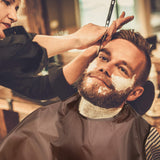 8 Piece Beard Shaping and Haircut Tool Kit, Includes Neckline Template Guide, Hairline Template Stencil with Beard Razors, Brush, Barber Cloak for Men Barber Supplies