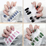 16 Sheets Nail Polish Strips Nail Art Full Cover Sticker Nail Art Wrap, DIY Self-Adhesive Nail Design With 6 Pcs Mini Nail Files For Women, Girls and Kids.(Color 2)