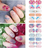 Comdoit 8 Sheets Nail Polish Strips Glitter Nail Wraps Full Nail Stickers Color Nails Strips Self Adhesive Nail Polish Wraps Decal Nail Design Stickers Manicure Strips Set for Women Girls