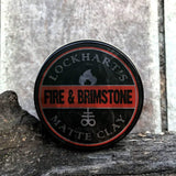 Lockhart's Fire & Brimstone Matte Clay, Medium/Firm Hold, Matte Finish, 3.7oz