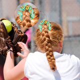 12 Pieces Softball Scrunchies Silk Satin Sport Scrunchies Softball Hair Elastic Ponytail Holder Softball Hair Bands Silk Satin Hair Ties for Women, Girls, Softball Player