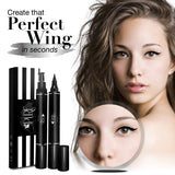 LA PURE Waterproof Eyeliner Stamp - 2 Wingliner Black Make Up Pens, Vamp Style Wing, Smudgeproof & Sweatproof, Perfect Cat Eye Look, Winged Long Lasting Liquid Eye Liner Pen, Eyeshadow, No Dipping