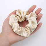 8pcs Satin Bridesmaid Proposal Gifts Hair Ties Hair Scrunchies Bachelorette Party Favors Satin Bridesmaid Gift for Wedding Parties (white & champagne)