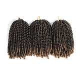 Spring Twist 3PCS Crochet Braids Synthetic Hair 8 Inch Jumbo Twist Braiding Hair Extensions (3pc, T1B/27#)