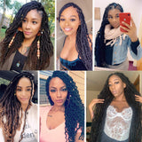 Nu Locs 24 Inch Crochet Hair Pre-Loop Wavy Faux Locs Crochet Hair African Roots Dreadlocks Hair for Women (1B)