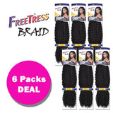 Freetress Synthetic Crochet Hair - BRAZILIAN BRAID 20" (6-Pack, 1B)