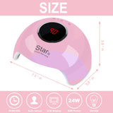UV LED Nail Lamp, 24W Gel UV LED Nail Dryer Light with 3 Timers, Professional Nail Art Tools with Automatic Sensor, LCD Display, Portable Curing Lamp for Home and Salon